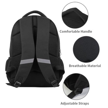 HiMagics Kids Backpack Lightweight Durable Teens Back pack for Boys and Girls School bag with Adjustable Shoulder Straps & Padded Back 17 Inch bookbags with 3D Reflective Football Pattern - color: A06-football