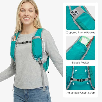 G4Free 20L Hiking Backpack Lightweight Daypack with Phone Pocket Small Packable Foldable Hiking Bag for Women Men, Peacock Blue - color: Peacock Blue