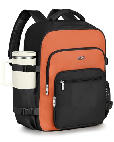 Travel Backpack for Women & Men, Carry On Personal Item Bag Flight Approved, Large Waterproof Laptop Backpack for Travel, Overnight, College & Commuting Black-Brown - color: Black/Brown