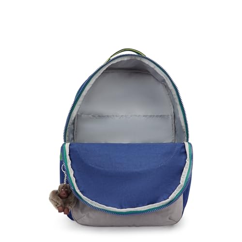 Kipling Women's Seoul Extra Large 17" Laptop Backpack, Durable, Roomy with Padded Shoulder Straps, Built-In Protective Sleeve - color: Cement Blue Cbm, size: 13.5''L x 17.75''H x 9''D
