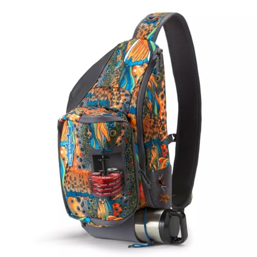 Orvis Fly Fishing Sling Pack - 100% Recycled CORDURA with 11L Storage, Tippet Whippet, Water Bottle Pocket & Left-Shoulder Design, Unbound Brown - OS - color: Unbound Brown