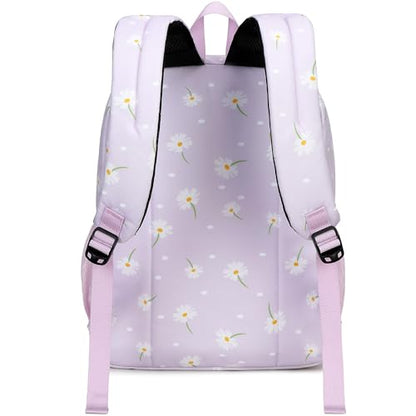 abshoo Classical Basic Daisy Womens School Backpack For College Teen Girls Water Resistant Bookbag (Daisy Purple) - color: Daisy Purple, size: 16.5 Inc