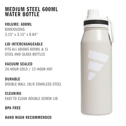 adidas Metal Water Bottle 1L - color: Alumina Beige/White/Black/L