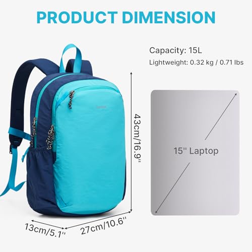 G4Free 15L Hiking Backpack Lightweight Small Daypack for Women Men - color: Blue