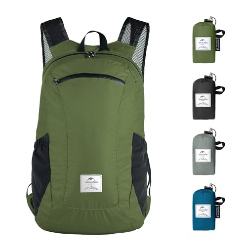 Naturehike 18L Lightweight Hiking Daypack, Waterproof Camping Packable Backpack Ultralight for Travel, Airplane, Adults - color: Green