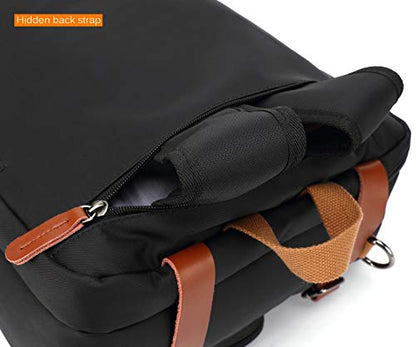 CoolBELL Convertible Backpack Messenger Shoulder Bag Laptop Case Handbag Business Briefcase Multi-Functional Travel Rucksack Fits 17.3 Inch Laptop for Men/Women (Black) - color: Black, size: 17.3 Inches
