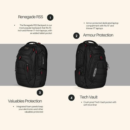 OGIO Renegade Backpack (Renegade, Black Pindot) - color: Black Pindot, style: Renegade