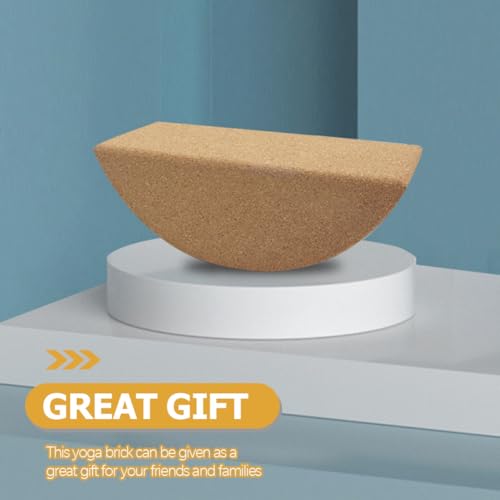 MAGICLULU Yoga Blocks Set, High Density Small Cork Yoga Brick with Non-slip Surface, Semi-circular Balance Training Tool for Core Strength and Stability Exercises