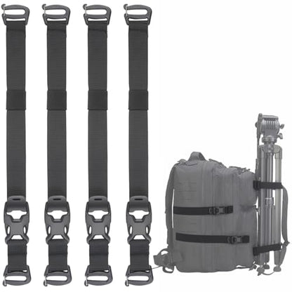 Tactical Molle System Backpack Straps - Adjustable 20.8" Pack Attachment Strap Accessories - size: 4 PCS