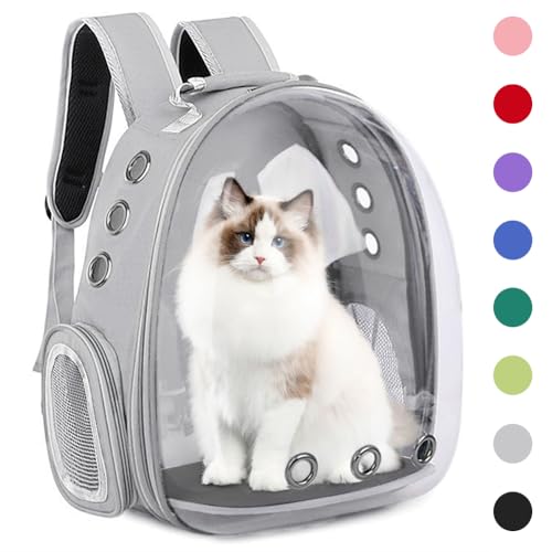Pet Backpack Carrier,Bubble Backpack Cat Carrier,Pets and Small Dogs,Space Capsule Pet Carrier for Traveling, Walking, Hiking and Outdoor Activities (Gray) - color: Gray