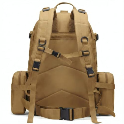 Military Tactical Backpack for Men 60L Waterproof Bug Out Bag Survival Rucksack Go Bag Emergency Molle System Army 3 Day Assault Pack for Hiking Hunting Camping Tan - color: Tan