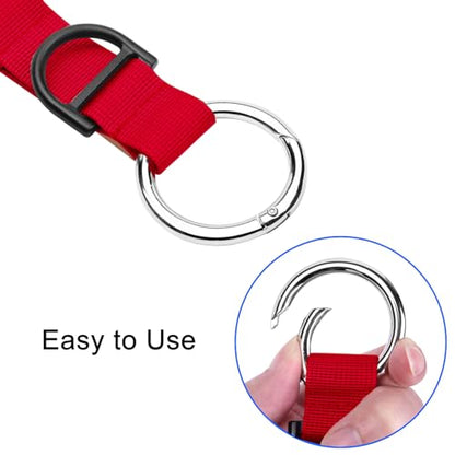 Wisdompro Jacket Gripper Strap, Add a Bag Luggage Straps Baggage Suitcase Belts Travel Accessories with Hook and D-Ring - Make Your Hands Free, Easy to Carry Your Extra Bags - Red - color: Red