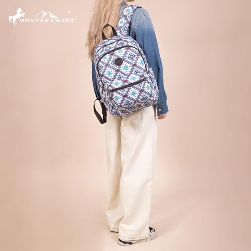 Montana West Backpack for Women Western Travel Backpack Purse Casual Daypack for Laptop College - color: Aztec Gray