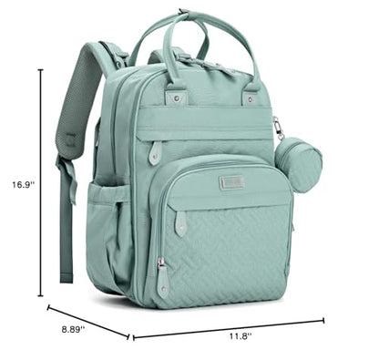 BabbleRoo Diaper Bag Backpack - Baby Essentials Travel Bag - Multi Function Water Resistant Diaper Bag, Travel Essentials Baby Bag with Changing Pad, Stroller Straps & Pacifier Case – Sage Green - color: Sage Green, size: Large