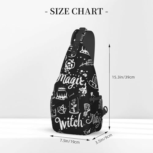 Witch Witchcraft Magic Pattern Outdoor Crossbody Shoulder Bag For Unisex Young Adult Hiking Bicycling - color: 17