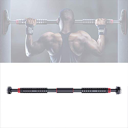 Pull Up Bar for Doorway, Chin Up Bar No Screw Installation Adjustable Dip Bars with Anti-Slip Mat & Locking Mechanism Heavy Duty Home Exercise Fitness Workout Strength Training - size: 113~145CM