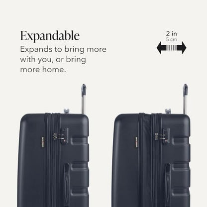 SwissGear 7366 Signature Hardside Expandable Luggage with Spinner Wheels and TSA Lock, Weekender Tote, Navy, 2-Piece Set (Weekender/27) - color: Navy, size: 2-Piece Set (Weekender/27")