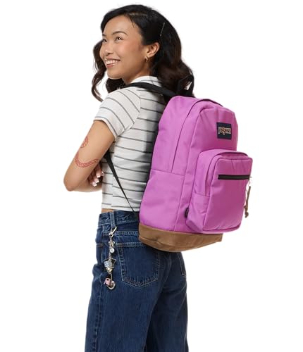 JanSport Right Pack Backpack - Durable Daypack with Padded 15 Laptop Sleeve, Spacious Main Compartment & Integrated Water Bottle Pocket - Digital Fuchsia - color: Digital Fuchsia