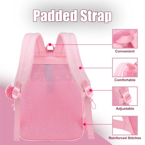 Mesh Backpack for Girls Boys, Heavy Duty Semi-Transparent Mesh Bookbag, Unisex, Pink, Large, Daypack Backpack, 21L, School, Sports, Beach, Travel - color: Pink