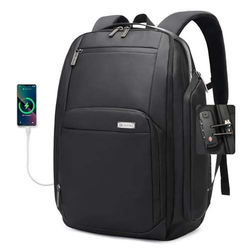 Expandable Business Laptop Backpack,180° Full Open TSA Friendly Travel Bag,15.6 inch Slim Commuter Backpack with USB Port,Water Resistant Professional Office Daypack,Black - color: Black-3