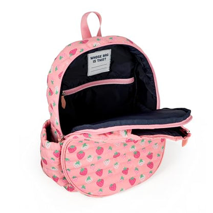 Ame & Lulu Little Love Tennis Backpack - color: Strawberry Puffer