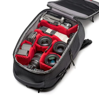 Manfrotto PRO Light Frontloader M, Professional Camera Backpack, Side and Front Access, Tripod Mount, Padded Backpack with Interchangeable Dividers, Black