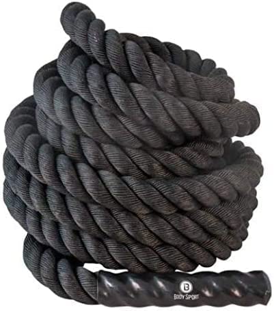 Body Sport Training Rope – Thick Battle Rope for Home or Gym Use, Long Durable Workout Rope – Made with Super-Strong Poly-Twine – Stands Up to Repeated Use Indoors & Outdoors - size: 2 in. Diameter x 50 ft. Length