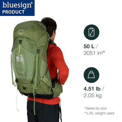 Osprey Atmos AG 50L Men's Backpacking Backpack - color: Venturi Blue, size: Small-Medium