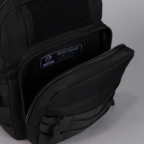 WOLFpak Tactical Sling Bag for Concealed Carry, EDC | Everday Crossbody Daypack - color: Black Venom
