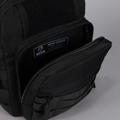 WOLFpak Tactical Sling Bag for Concealed Carry, EDC | Everday Crossbody Daypack - color: Black Venom