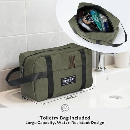 STOVER 45/80/100L Carry-On Rolling Duffel Bag with Wheels, Medium Durable Travel Duffle w/Toiletry Bag, Packable, Foldable with Shoulder Straps- Use as Luggage or Backpack, Men/Women (Green) - color: Green