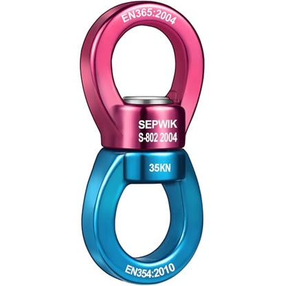 Swing Swivel, 35KN Swing Spinner, 360° Safety Rotational Device Hanging Accessory for Hanging Hammock, Web Tree Swing, Aerial Dance, Children's Swing - color: Red Blue