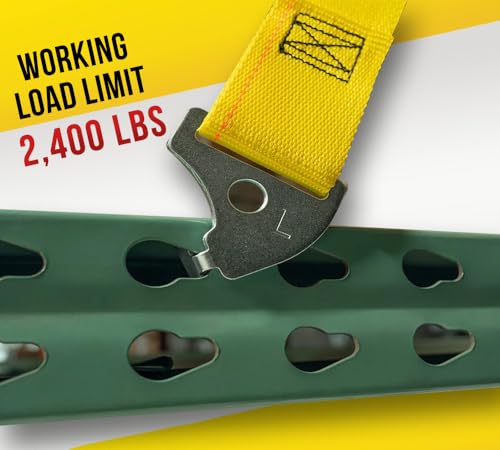 Mytee Products 2" x 98.5" Pallet Rack Safety Straps - 2400 lbs Breaking Strength - Yellow Polyester - Fits 8 ft Pallet Bay - color: 1 - Pack, size: 98 Inch