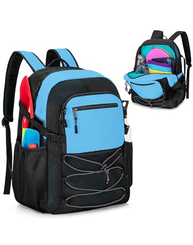 Fasrom Mesh Beach Bag Backpack with Wet Item Pocket, Swim Backpack for Pool, Travel and Gym (Patent Design, Empty Bag Only), Blue - color: Blue