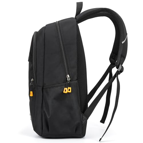 Travel Laptop Backpack, Business Slim Sturdy Water Resistant School Backpack, Gift for Men & Women, Fits 15.6 Inch Notebook - color: Pure Black