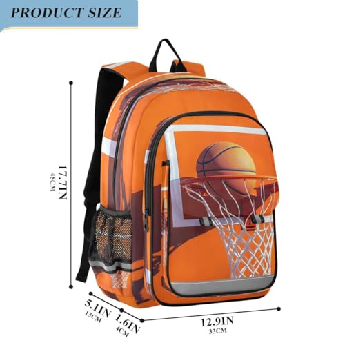ALAZA Basketball Orange Sport Backpack College Middle High School Bag Laptop Bag Casual Dayback Travel Business 17 inch