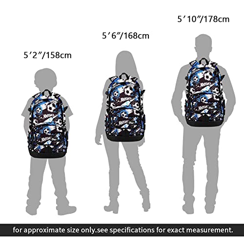 rickyh style School Backpack Travel Bag for Men & Women Lightweight College Back Pack with Laptop Compartmen - color: 04football Blue