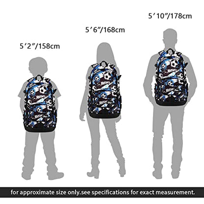 rickyh style School Backpack Travel Bag for Men & Women Lightweight College Back Pack with Laptop Compartmen - color: 04football Blue