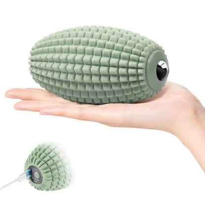 Silicone Vibrating Massage Ball with Rolling Head, 3-Speed Myofascial Massage Roller for Plantar Fasciitis Relief, Hip & Psoas Release, Trigger Point Therapy for Neck, Back, Foot (Green) - color: Green