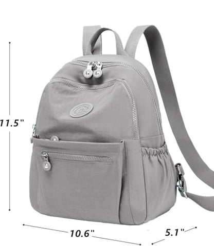 Backpack Purse for Women Ladies Nylon Bag Casual Daypack Travel Shopping Pack (A Style Light Grey) - color: A Style Light Grey