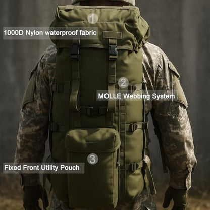 MT PLCE Tactical Backpack with Internal Frame, Military Rucksack for Outdoor, Hiking, Survival Olive Drab - color: Od