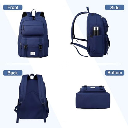 VASCHY Backpack for Men, Unisex Large Fashion Schoolbag Book bag Rucksack for High School/University/Work/Travel/Commuter Blue - color: Dark Blue