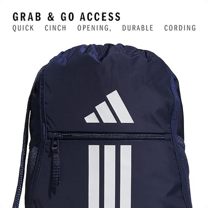 adidas Alliance Sackpack – Drawstring Backpack for Sports, Small Gym Bag, Team Navy Blue 2/3, OSFA - color: Team Navy Blue 2/3