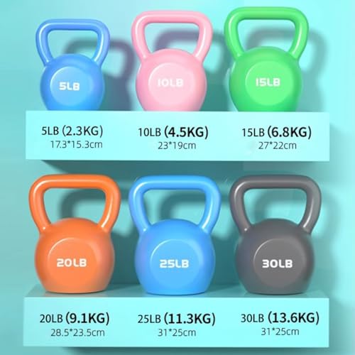 Kettlebell Weights Women's Fitness Shaping Kettle Bells, Gym Strength Training Dumbbell, Swing/Deadlift/Squat, Protect The Floor(Green-15LB) - color: Green-15lb