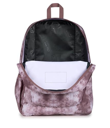 JanSport Cross Town Backpack - Simple Bag for Everyone with 1 Main Compartment, Front Utility Pocket - Premium Class Accessories - Ice Dye - color: Ice Dye Mahogany Haze/White