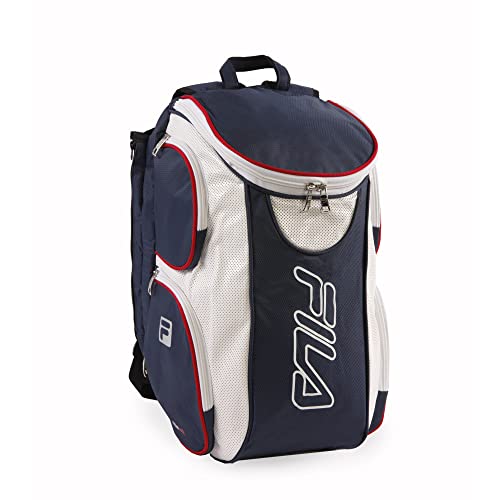 Fila Ultimate Tennis Backpack with Shoe Pocket, Navy/White/Red