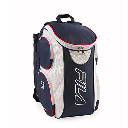 Fila Ultimate Tennis Backpack with Shoe Pocket, Navy/White/Red