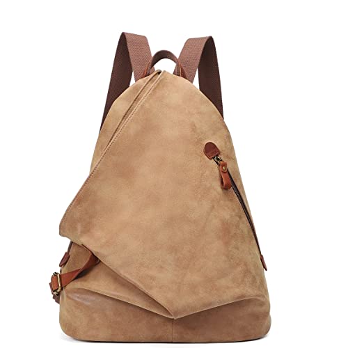 KL928 PU Leather Vintage Backpack – Large Casual Daypack Outdoor Travel Rucksack Hiking Backpacks for Men Women - color: 6882-pu-l.coffee