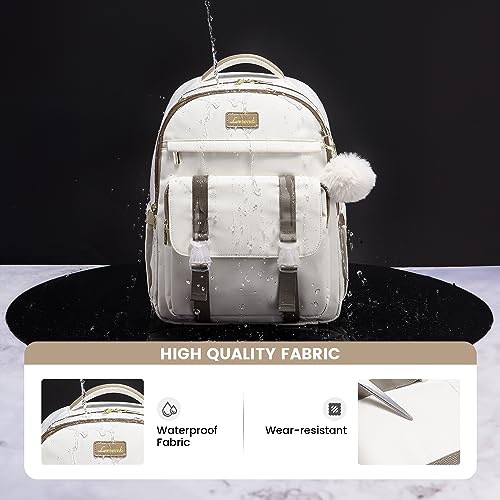 LOVEVOOK School Backpack for Teen Girls, Student Backpack Purse for 14-16 Teenage, Cute Kid Bookbag, Back to School Backpacks Fit 15.6 Inch Laptop, Large College Travel Bag, Beige-khaki - color: Beige-khaki