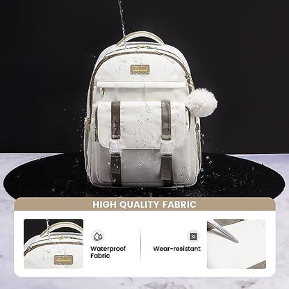 LOVEVOOK School Backpack for Teen Girls, Student Backpack Purse for 14-16 Teenage, Cute Kid Bookbag, Back to School Backpacks Fit 15.6 Inch Laptop, Large College Travel Bag, Beige-khaki - color: Beige-khaki